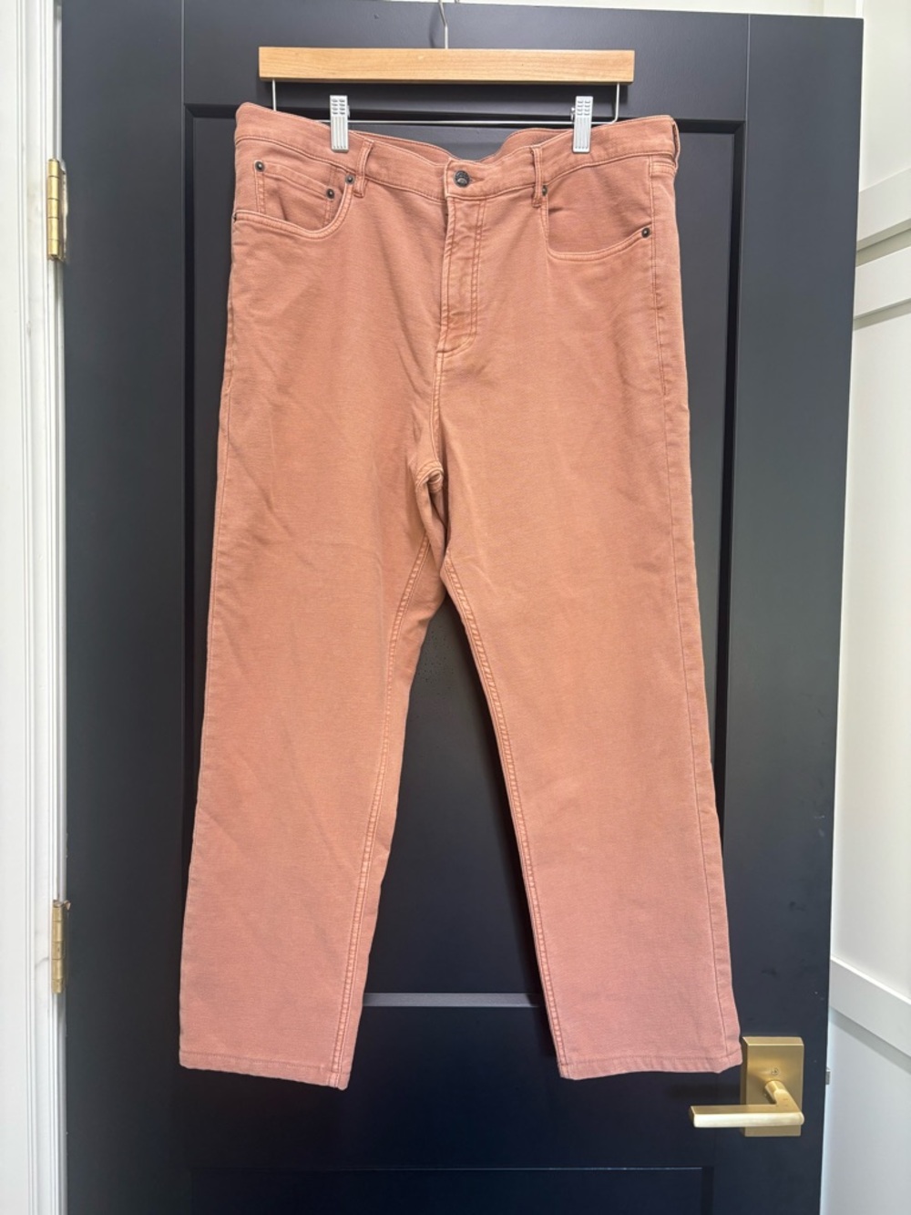 Faherty Stretch Terry 5 Pocket Pants Mens 38x27 Athletic Fit Mesa Red - Picture 3 of 10